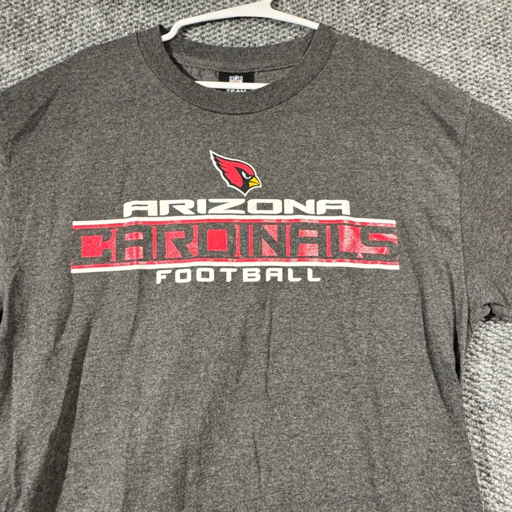 NFL Team Apparel Arizona Cardinals Football T-Shirt Mens Large Gray Short Sleeve